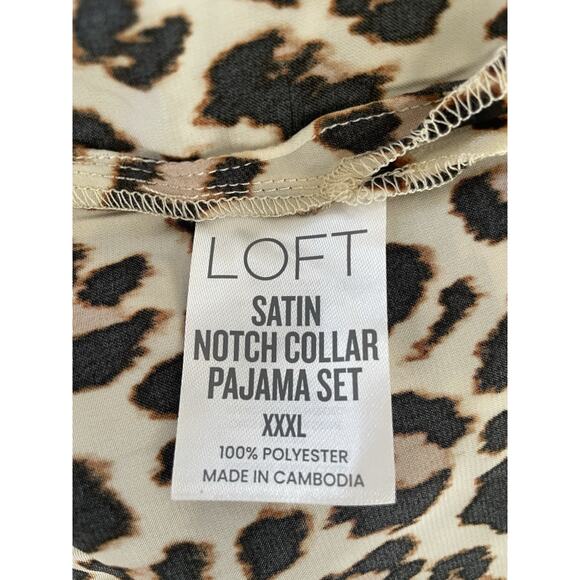 Ann Taylor Loft Sleepwear Pajamas Animal Print Loungewear Brown - Picture 10 of 11